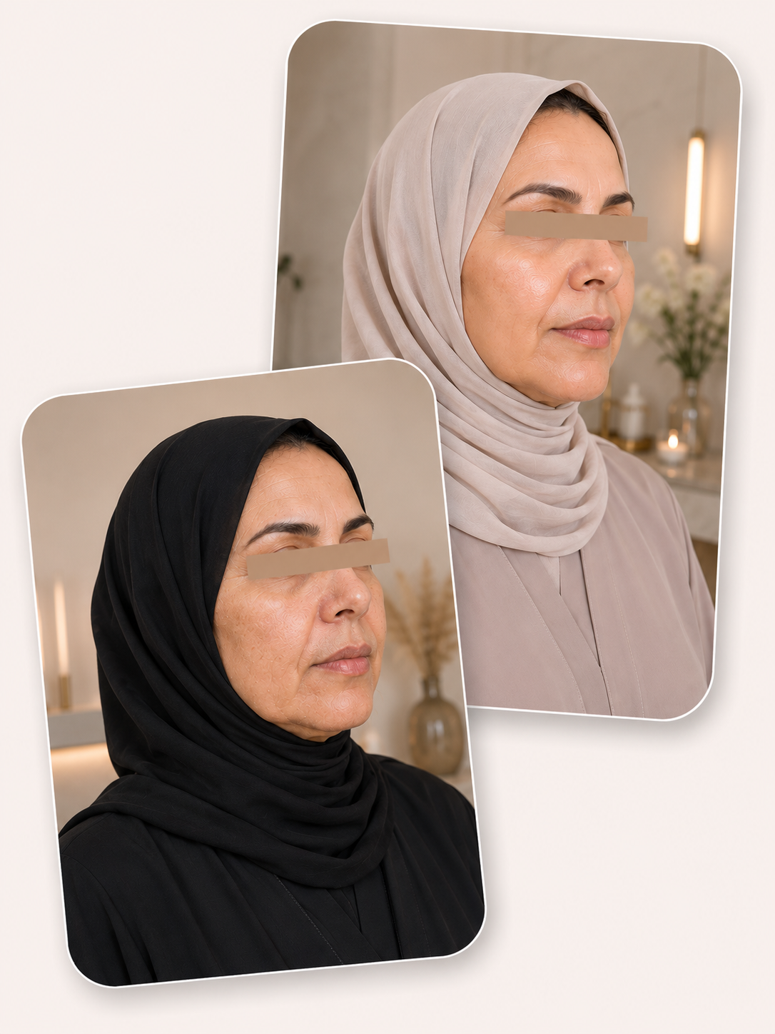 Before and after dryness improvement using the Derma Botox skincare routine, showing smoother, healthier, and deeply hydrated skin.
